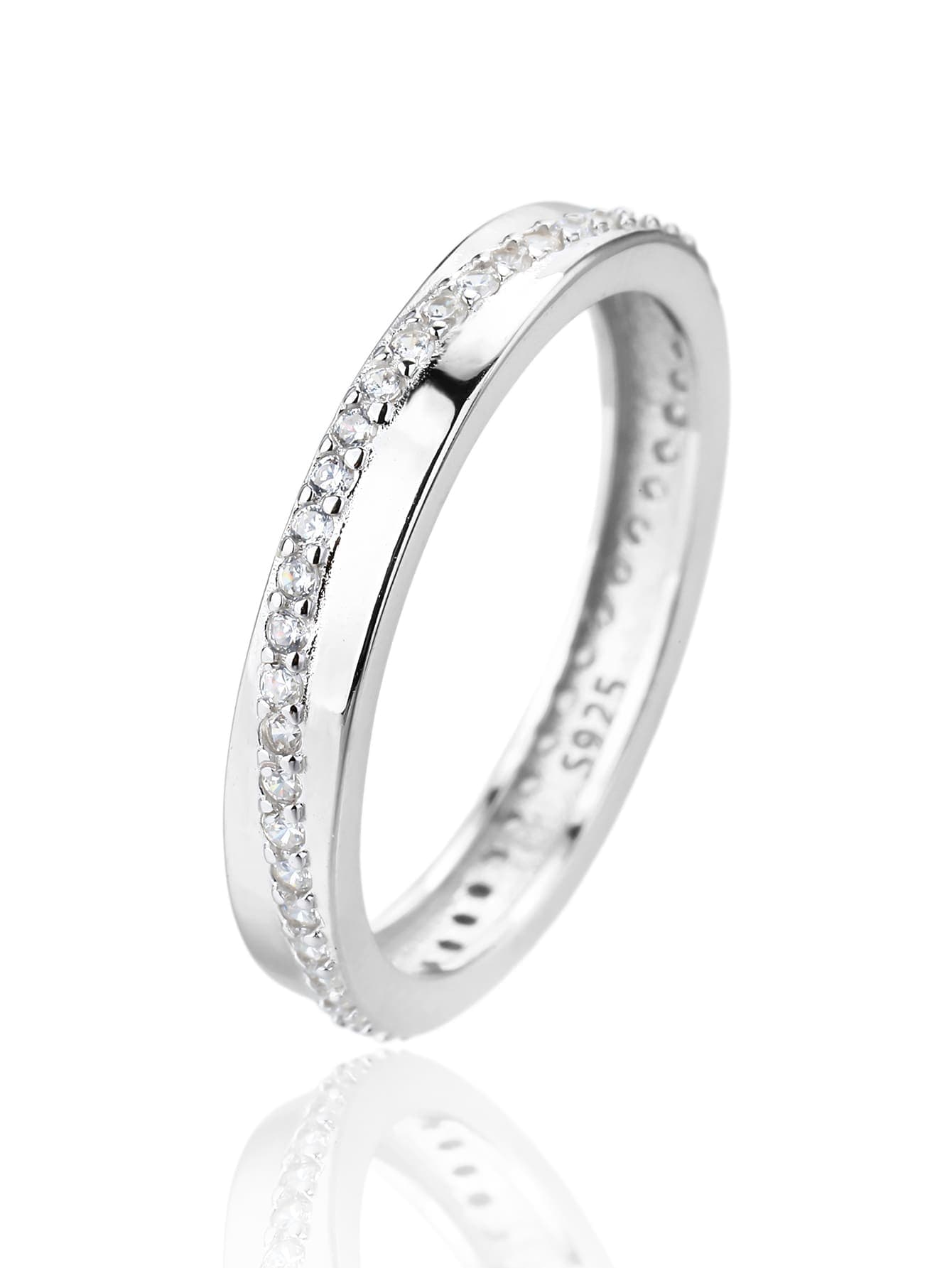 Inel din argint creolă cu pietre de zirconiu cubic 1