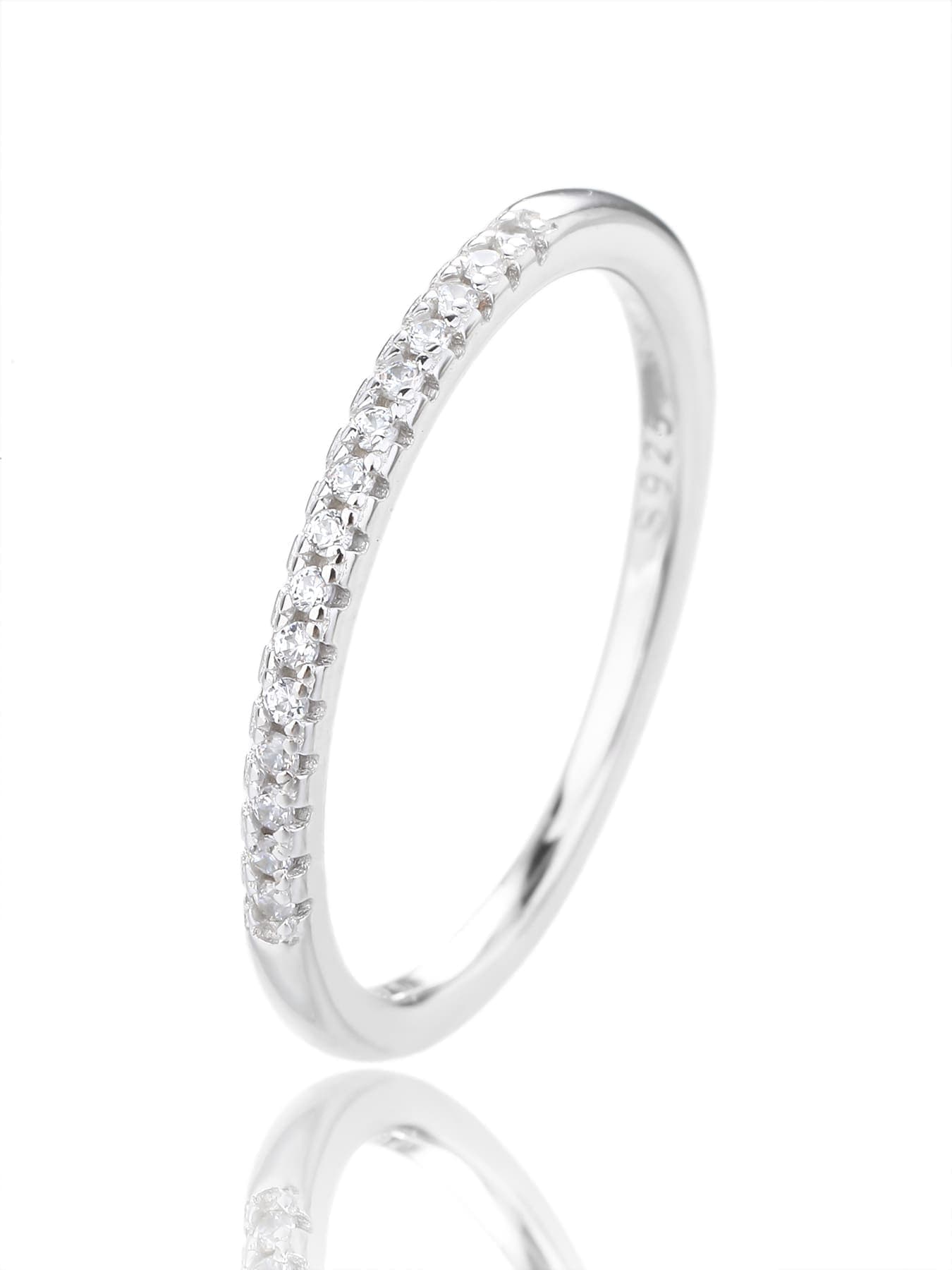 Inel din argint cu alb pietre de zirconiu cubic 1