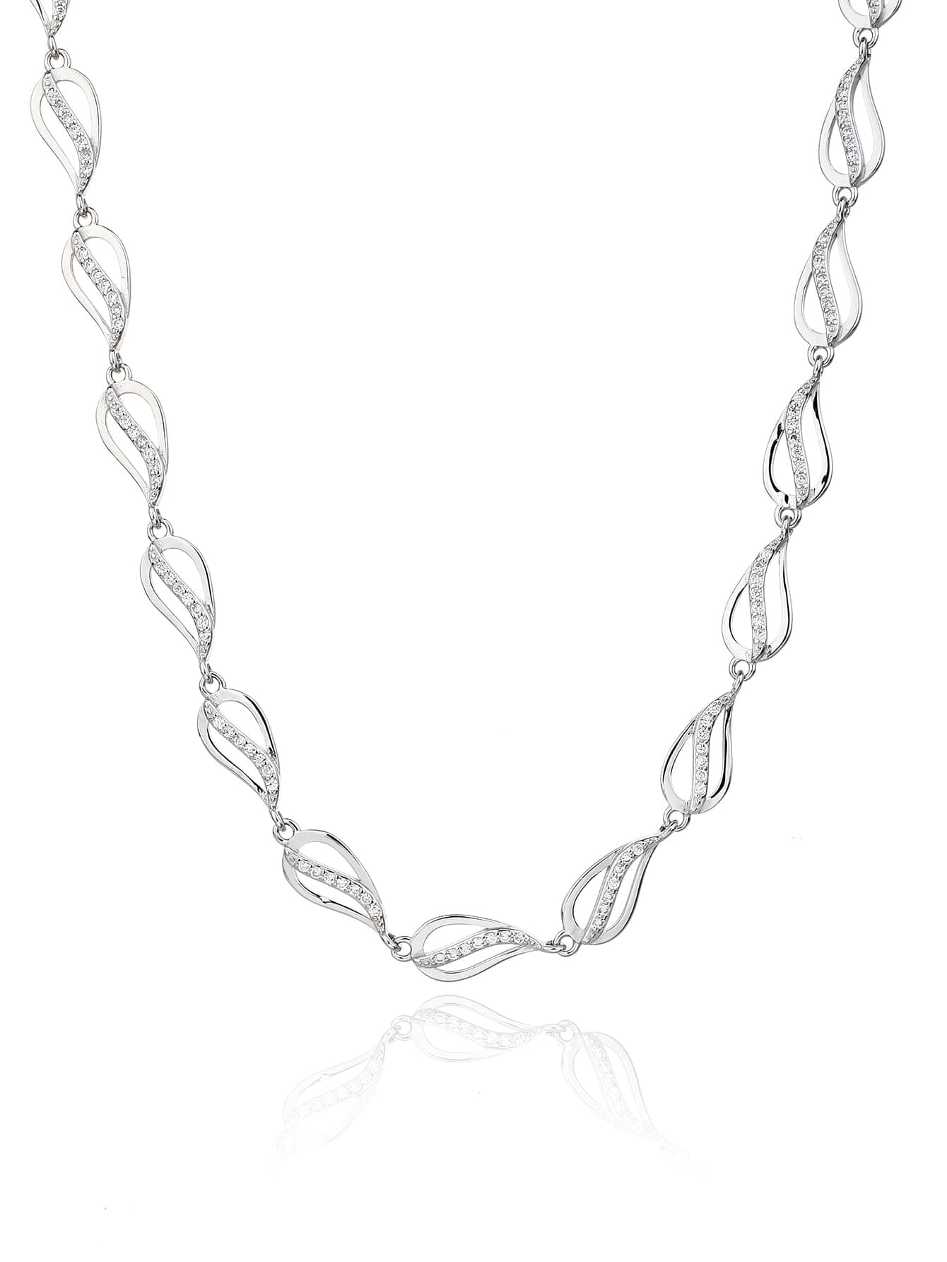 Piatră de zirconiu undă motiv colier - 44+4 cm 1