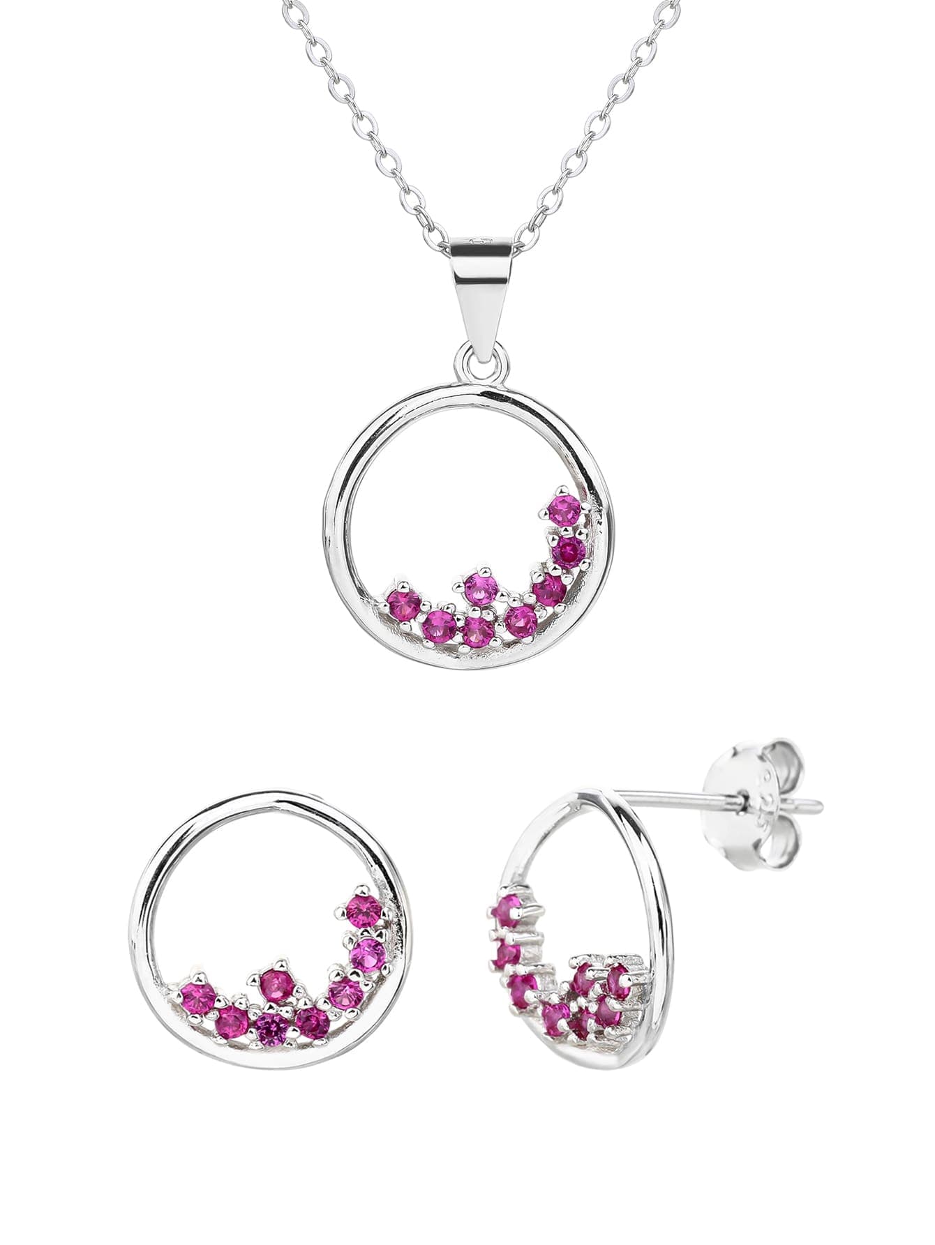 Circular fucsia piatră roșie set cu bezel - putere și eleganță 1