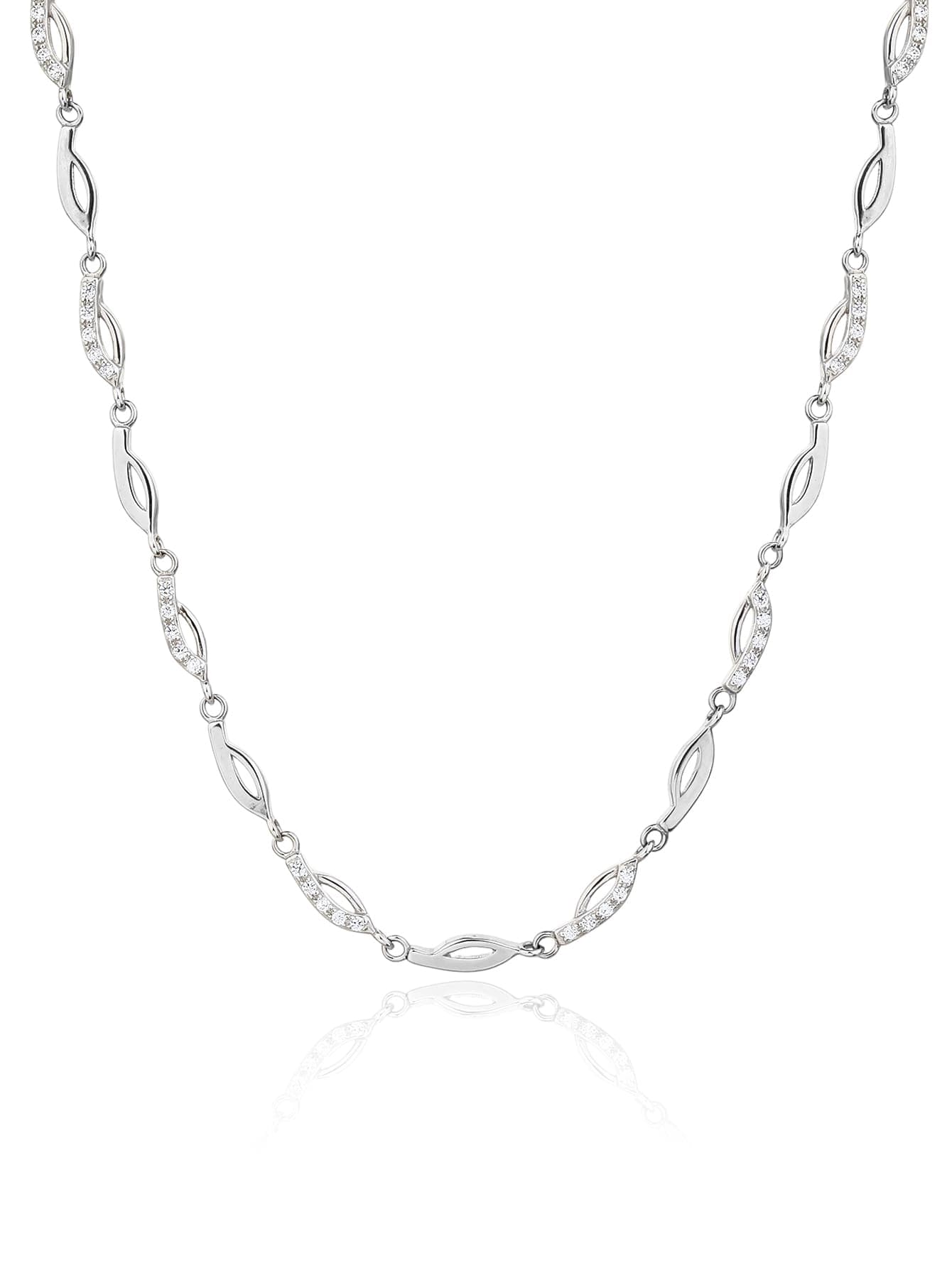 Colier cu alb pietre de zirconiu 1