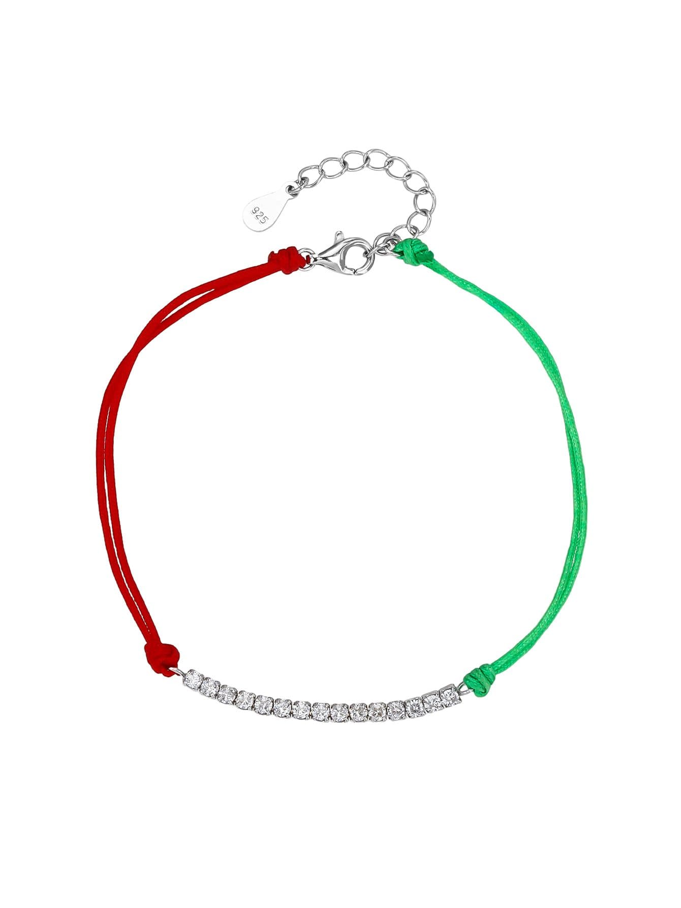 Lumina Națională – tricolor șnur brățară cu incrustație de zirconius, argint AG 925 cu acoperire de rodiu 1