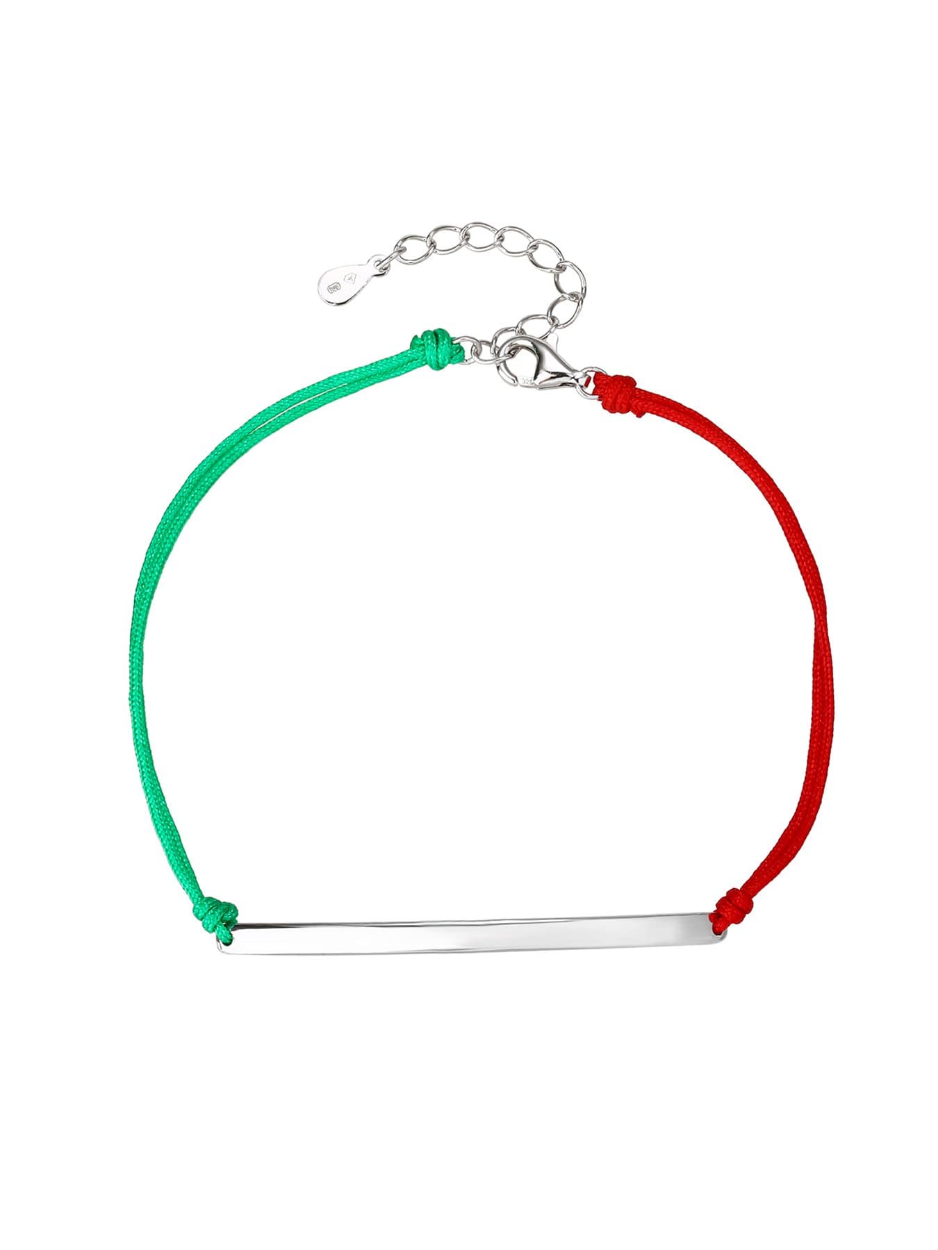 Lumina Națională – tricolor cu șnur brățară din argint gravat, argint AG 925 cu acoperire de rodiu 1