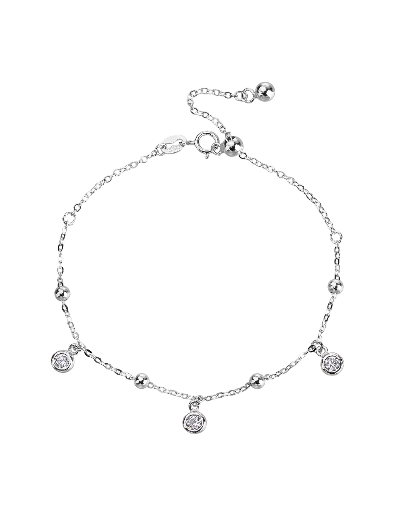 Argint AG 925 brățară cu zirconiu cubic charmuri, cu acoperire de rodiu 1