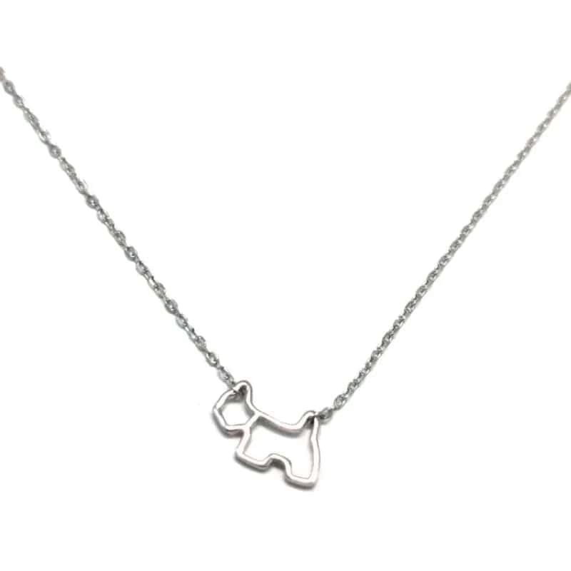 Silberne Kette mit Hund-Anhänger