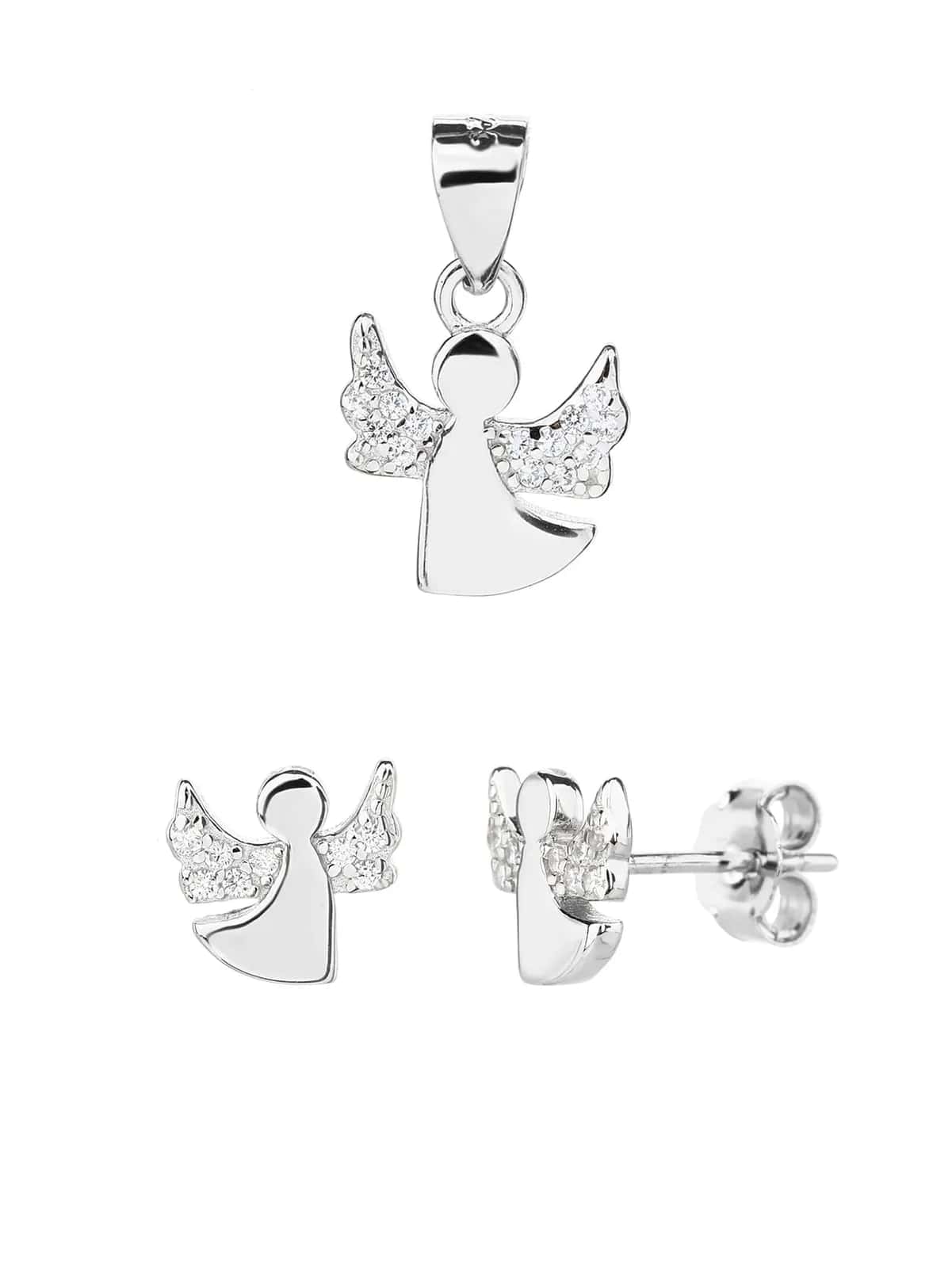 Engelsschmuck Set AG925 Silber, rhodiniert (ohne Kette)