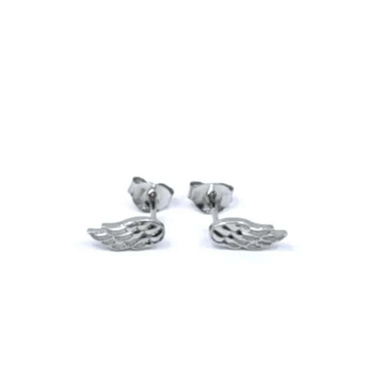Pendientes de alas de ángel de plata
