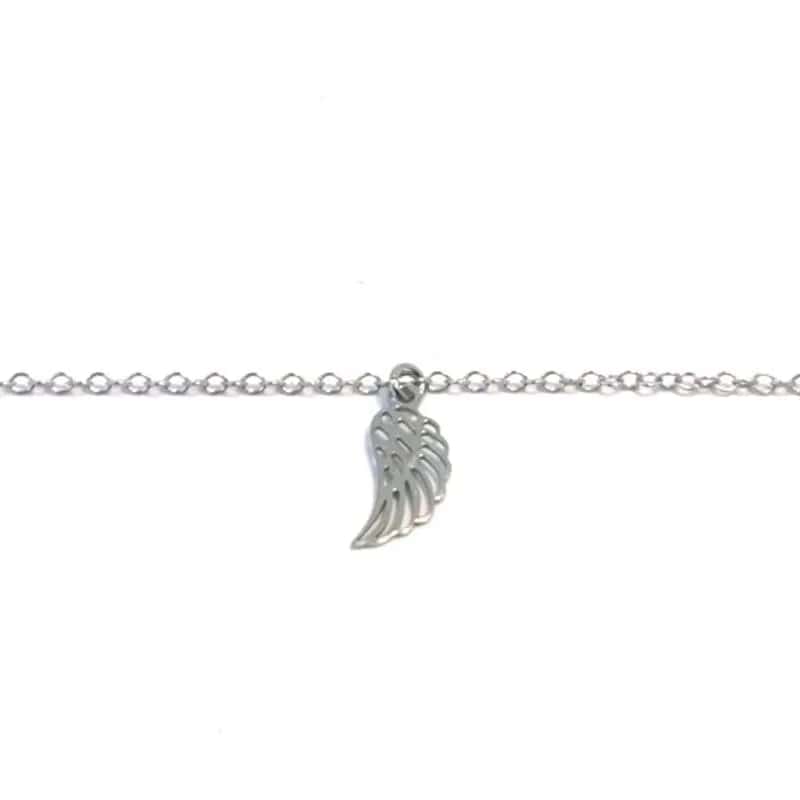 Tobillera de plata con alas de ángel