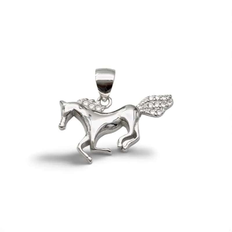 Colgante de caballo con piedras